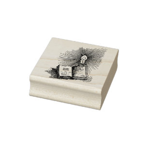 Witches Magic Spells Book Candle Witchcraft art Rubber Stamp