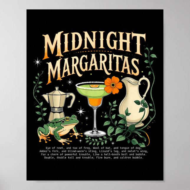 Witches Midnight Margaritas Soky Tail  Poster (Front)