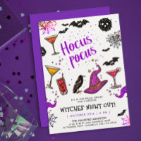 Witches Night Out Fun Colourful Cocktail Scribble
