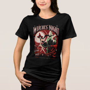 Witches’ Night Vintage Halloween Witch T-Shirt Tri-Blend Shirt