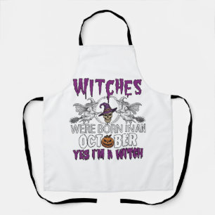 Witches October Halloween Skull Witch Hat Pumpkin_ Apron