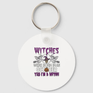 Witches October Halloween Skull Witch Hat Pumpkin_ Key Ring