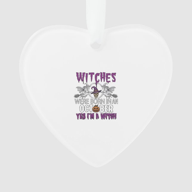 Witches October Halloween Skull Witch Hat Pumpkin_ Ornament (Front)