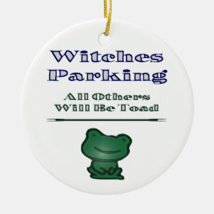 Witches Parking Ceramic Tree Decoration