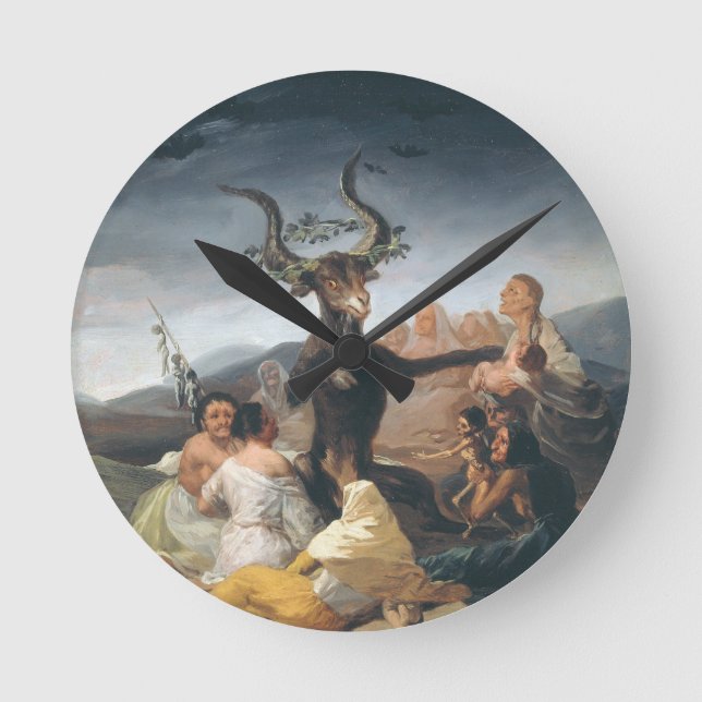Witches Sabbath - Francisco de Goya (1797-1798) Round Clock (Front)