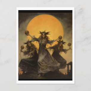 Witches Sabbath, Halloween Invitation Postcard