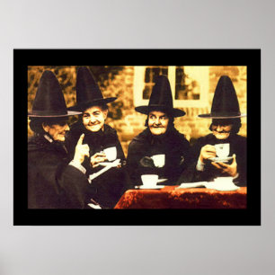 Witches Tea Party – colored Poster