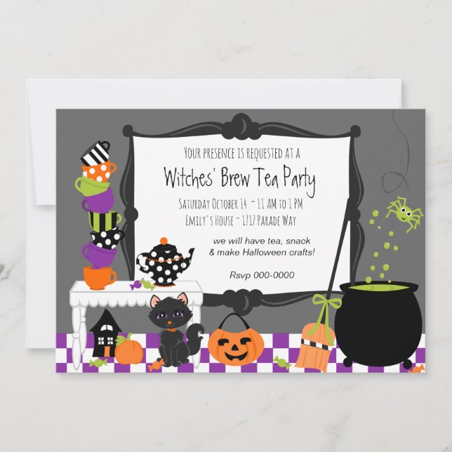 Witches Tea Party Invitation (Front)