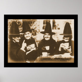 Witches Tea Party – sepia Poster