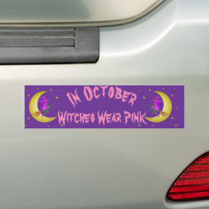 Witches Wear Pink In October Thunder_Cove Bumper Sticker