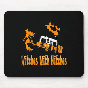 Witches With Hitches Camping Fun Halloween Mouse Pad