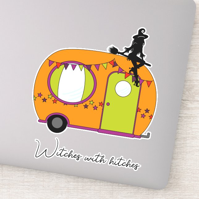 Witches with hitches Halloween rv camper trailer  (Detail)