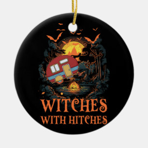 Witches With Hitches Halloween Witches Camping Lov Ceramic Tree Decoration
