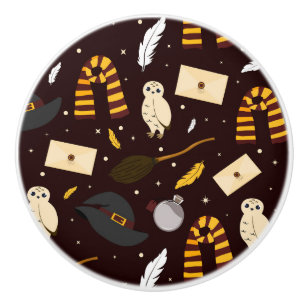 Witches, Wizards & Magic Pattern Ceramic Knob