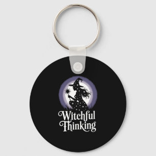 Witchful Thinking Halloween Girl T-shirt Key Ring