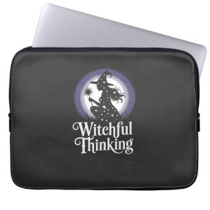 Witchful Thinking Halloween Girl T-shirt Laptop Sleeve