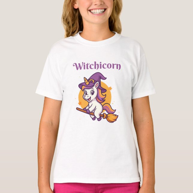 Witchicorn - Funny cute spooky Halloween T-Shirt (Front)