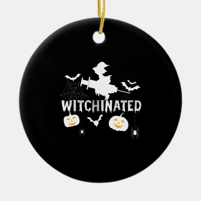 Witchinated Halloween 2021Costume Funny Witch Ceramic Tree Decoration (Front)