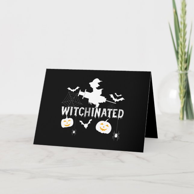 Witchinated Halloween 2021Costume Funny Witch Thank You Card (Front)