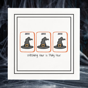 Witching Hour Is Mahj Hour Halloween Mahjong Napkin