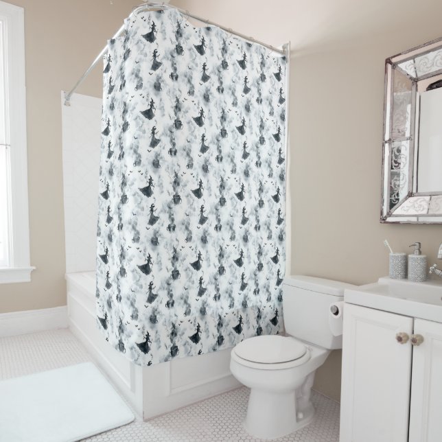 Witching Hour – Shadows, Smoke & Spellcraft Shower Curtain (In Situ)