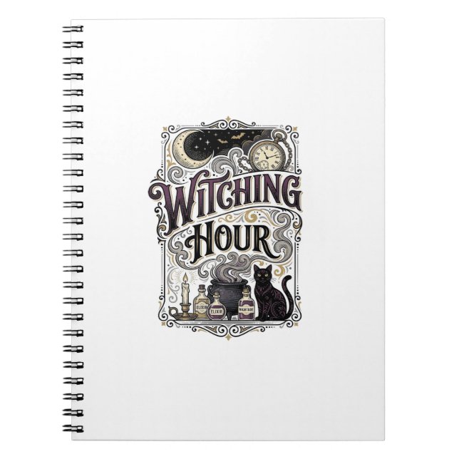 Witching Hour Vintage Engraving Witchy Design_1 Notebook (Front)