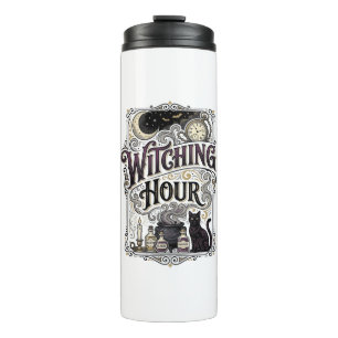 Witching Hour Vintage Engraving Witchy Design_1 Thermal Tumbler