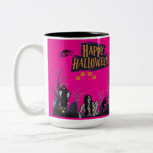 Witching Hour Whispers hot pink Two-Tone Coffee Mug