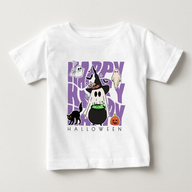Witching Up Fun | Happy Halloween Magic & Mischief Baby T-Shirt (Front)