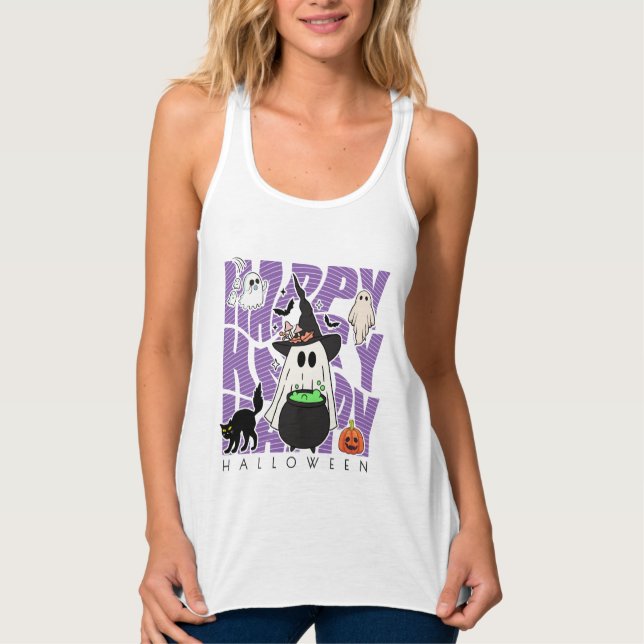 Witching Up Fun | Happy Halloween Magic & Mischief Singlet (Front)