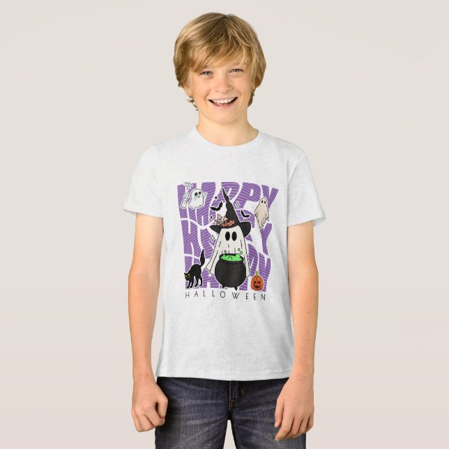 Witching Up Fun | Happy Halloween Magic & Mischief Tri-Blend Shirt (Front Full)