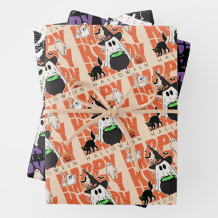 Witching Up Fun   Happy Halloween Magic & Mischief Wrapping Paper Sheet
