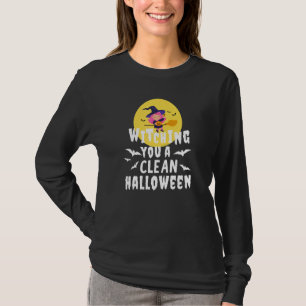 Witching You A Clean Halloween House Cleaner On A  T-Shirt