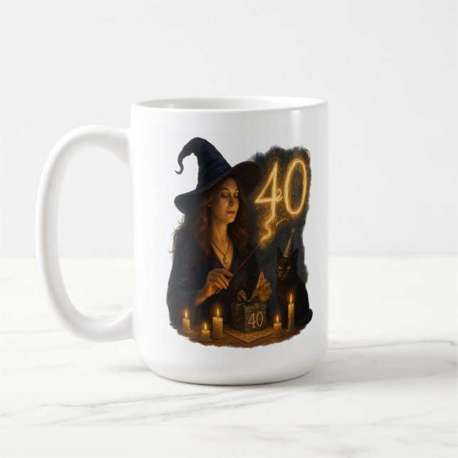 Witching You a Happy 40th: Magical Birthday Mug (Left)
