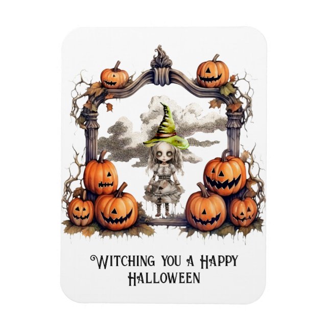 Witching you a Happy Halloween Magnet (Vertical)