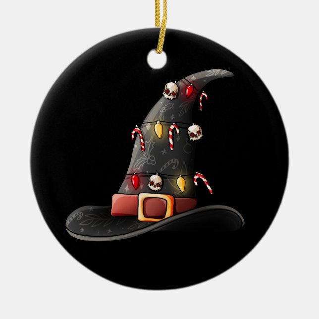 Witching You A Merry Christmas Ceramic Tree Decoration (Front)