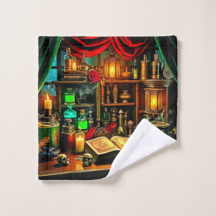 Witch's Altar Mystical Night Brew Design Bath Towel Set