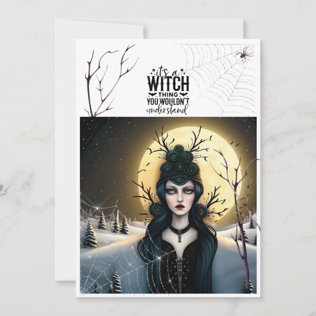 Witch's Birthday Bash and quote Invitation (Front)