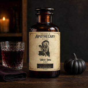 Witch's Brew Apothecary Halloween Wine Label