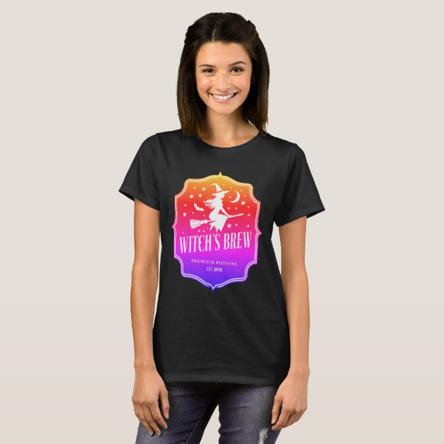 Witch's Brew Emblem in sunset colours T-Shirt (Front Full)