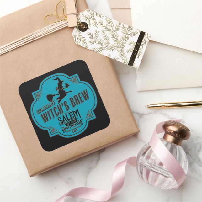 WITCH'S BREW   funny  halloween   Square Sticker (Gifting)