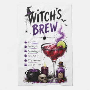 Witch's Brew Halloween recipe Tea Towel