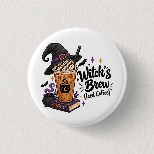 Witch's Brew (Iced Coffee) 3 Cm Round Badge (Front)