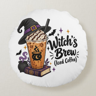 Witch's Brew (Iced Coffee) Round Cushion