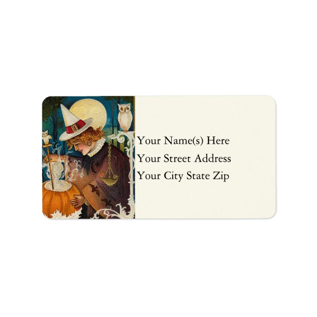 Witch's Brew in Pumpkin Vintage Address Label (Front)