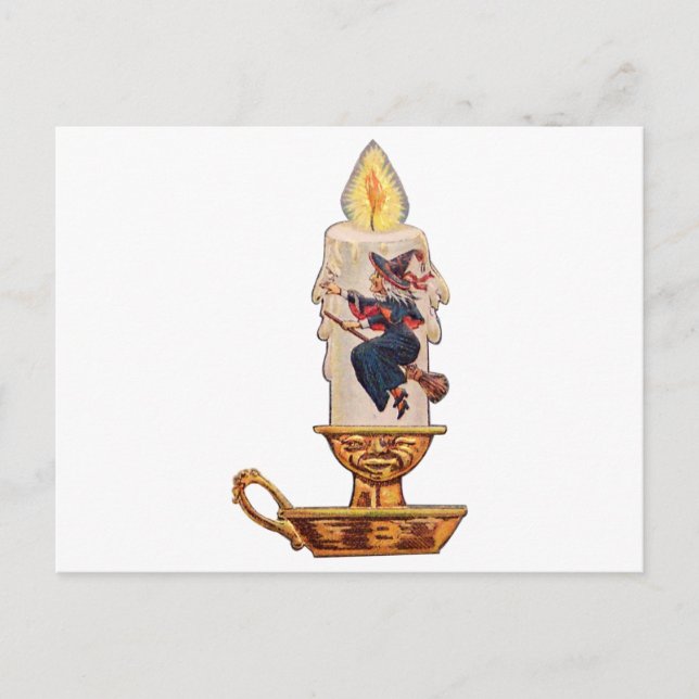 Witch's Candle(Vintage Halloween Card) Postcard (Front)