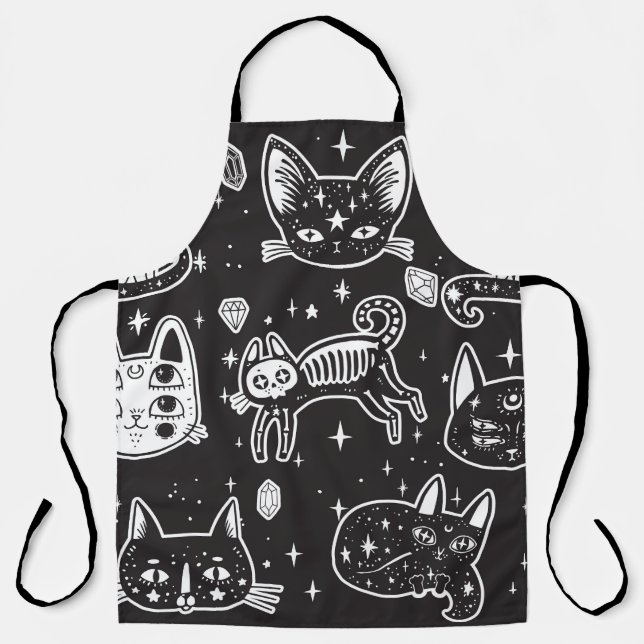 Witch's Cat: Vintage Isolated Illustration Apron (Front)