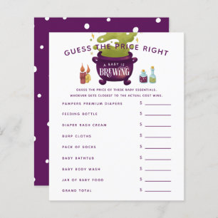 Witch's Cauldron Baby Shower Guess The Price Right