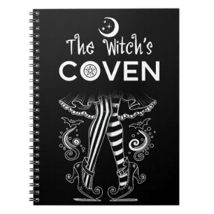 Witch's Coven Witch Legs Black & White Halloween Notebook