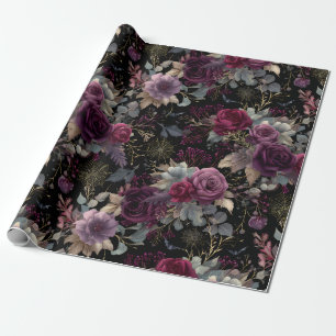 Witch's Garden Halloween Floral Wrapping Paper
